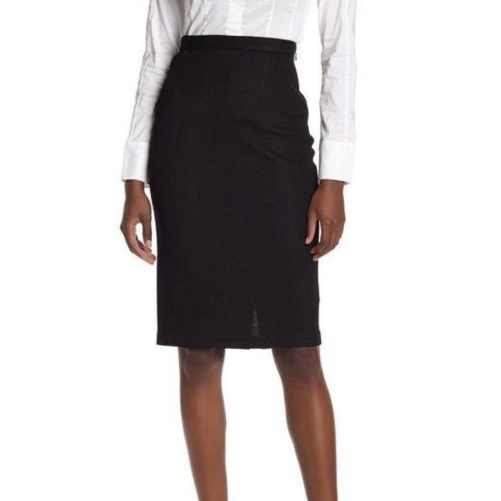 St. John Collection Slit Back Hem Knee Length Solid Print Pencil Skirt NWT